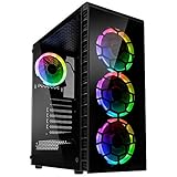 KOLINK Observatory Lite Midi Tower PC Gehäuse ATX RGB PC-Gehäuse, Gaming PC Case, Tempered Glass Computergehäuse, Gaming Tower, PC Hülle mit Lüfter, Computer Gehäuse Gaming