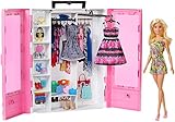 Barbie GBK12 - Traum Kleiderschrank mit Puppe und Puppenzubehör, Spielzeug ab 3 Jahren, Mehrfarbig