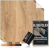 Klebefolie in Holzoptik [WUNSCHMAß – bis zu 15m AM STÜCK] inkl. Rakel & eBook I Selbstklebende Holz Folie für Möbel & Küche – hitzebeständig & abwaschbar I Ablösbare Möbelfolie Eiche rustik