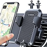 VANMASS Handyhalterung Auto Lüftungs Handyhalter fürs Auto Kfz Handyhalterung mit 2 Lüftungsclips umfassend Silikonschutz Smartphone Halterung Auto 360° Drehbar für iPhone Samsung Huawei Mate LG usw