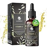 Luondu Vitamin A Tropfen hochdosiert 50ml (1700 Tropfen) 5000 I.E (1500 µg) pro Tagesdosis Vegan - Retinol Tropfen I Mit höchster Bioaktivität hergestellt und laborgeprüft in D