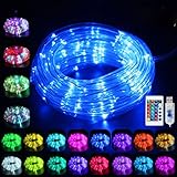 WUJUN LED Schlauch RGB Außen 10M 100 LED mit USB, IP68 Wasserdicht Lichtschlauch 16 Farben 4 Modi mit Fernbedienung & Timer, Bunt Lichterschlauch für Weihnachten Party Balkon Hochzeit Dek