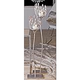 Bodenleuchter, Kerzenhalter TREVI, Metall, silber, H. 93 cm, Casab