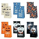 MEZHEN Halloween Candy Tüten Geschenktüten Halloween Deko Papiertüten Happy Halloween Aufklebe Papier Tüten Mitgebsel Thanksgiving Herbst Kindergeburtstag 12 Stück