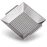 Blumtal Grillkorb aus 100% Edelstahl - perfekt für Grillgemüse, Grillschale geeignet für alle Grillarten, 29,5 x 29,5 x 6 cm (Large)