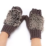 NJHGJ Damen Handschuhe Strickhandschuhe Für Damen Und Herren Winter Verdickt Plus Fleecehandschuhe Strickhandschuhe Dunkelg