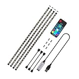 YOBAIH USB-Lichtstreifen RGB weiß mit Fernbedienung IP20 IP65 Flexible Lichtleiste 5050 RGBW RGBWW TV Hintergrundbeleuchtung LED-Lichtleiste (Farbe: RGBWW, emittierende Farbe: 4 x 50 cm)