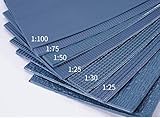 MYAMIA Blau Grau Dunkelgrau Fliese Baumodell Material DIY Sand Tabelle Machen Rot Weiß Ziegeldach Wellpappe Modell Dach-Blau Grau 1.5mmx4