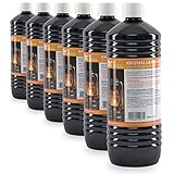 6 x 1 L Kristall Lampenöl hochrein von Höfer Chemie - geeignet für Gartenfackeln, Öllampen und Sturmlaternen - mit Kindersicherheitsverschluß