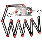 MagiDeal Einstellbares Multi-Winkel-Messlineal Perforiertes Formschablonenwerkzeug Faltlineal für Tischler Fliesenleger - 12