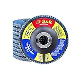 S&R Fächerschleifscheiben Set 10 St, 115 x 22,23 mm, PRO ZIRCONIA, T29, Lamellenschleifer, Schruppscheiben Satz für Stahl, Edelstahl, Körnung P40-P120 (Körnung P120)