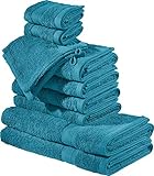 REDBEST Frottier-Set 10-TLG. Chicago - Handtuch, Duschtuch, Gästetuch, Waschhandschuh - saugstark, strapazierfähig, ideal für Reisen, Sp