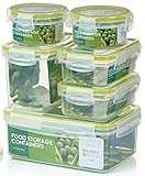 Zoë&Mii 7er-Set Kunststoff-Lebensmittelbehälter mit Stülpdeckeln, 14 Stück mit Suppenbehälter, luftdicht, gefrier-, mikrowellen- und spülmaschinengeeignet, BPA-frei, platzsp