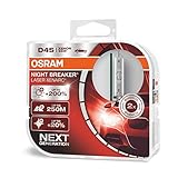 OSRAM XENARC NIGHT BREAKER LASER D4S, +200 % mehr Helligkeit, HID Xenon-Scheinwerferlampe, 66440XNL-HCB, Duo Box (2 Lampen)