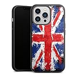 DeinDesign Gallery Case kompatibel mit Apple iPhone 13 Pro Handyhülle 9H Gehärtetes Glas Rückseite Hülle England Flagge Union Jack