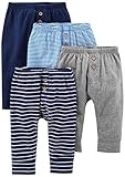 Simple Joys by Carter's Baby Jungen Hose, 4er-Pack ,Marineblau/Streifen/Grau ,