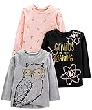 Simple Joys by Carter's 3-pack Graphic Long-sleeve Tees T-Shirt-Set Genial/Pferde/Eule 2 Years , 1 er-Pack