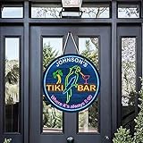 zouwii Benutzerdefinierte Namens Tiki Bar Personalisiertes Schild Rustikal Vintage Stil Retro Küche Bar Pub Café Dekor Holzplatte Willkommensschild Home Store Tiki Bar Dekor Geschenk