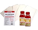 Clou Möbelpflege Set Möbelwachs inkl. Poliertücher, mit naturreinem Bienen und Carnaubawachs für Holz und Kinderspielzeug