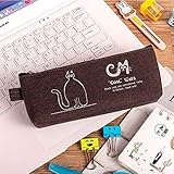 Federmäppchen mit Cartoon-Federmäppchen, Reißverschluss, große Tasche für Studenten, Geschenk, niedliches Schulbedarf, Kaffee-Federmäpp