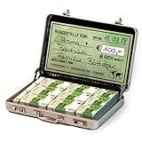 Chroma Products Geldkoffer als Geldgeschenk oder für Gutscheine - Mini Aktenkoffer aus Aluminium mit Schnappverschluss, Geldstapel und Grußkarte - Ideal auch für Hochzeitsgeschenk