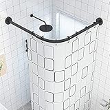 Duschstange Ohne Bohren L-Form Duschvorhangstange Eck Badewanne Bogenstange Teleskop Aus Edelstahl Eckduschstange FüR Umkleidekabine Kabinenstange Umkleide(Color:60-80cm*60-80cm)