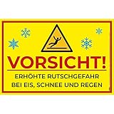 5 Vorsicht erhöhte Rutschgefahr Schilder 30 x 20 cm aus leichter stabiler Aluverbundplatte 300x200x3mm mit UV-S