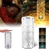 Acryl-Kristall-Diamant-Tischlampe, verstellbare Rose Crystal 3D-Diamant-Farbwechsel-LED-Lampe für perfektes Ambiente(16-Farben)