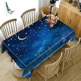 CCBAO 3D Tischdecke Nacht Sternenhimmel Rechteckige Tischdecke Antifouling Tischdecke Küche Esstisch Wohnzimmerdekoration Outdoor Party Garten Couchtisch Tisch Quadratischer Tisch 228x228