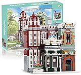 Modulare Stadthaus Antike Sammlung Modell Bausteine, 3050 Klammer Bausteine Hausarchitektur Modell mit LED-Lichter, Häuser Modellgebäude mit Lego kompatib