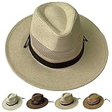 Xiang Ru Strohhut für Herren, Sonnenhut, Strand, Reise Gr. Kopfumfang 56/58 cm , beig