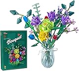 Blumenstrauß Bausatz Orchidee Bonsai Kreatives Bauprojekt für Erwachsene,DIY Bausteine Set Bildung Stiel Spielzeug D,ABS