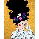 Zdklfm69 Malen nach Zahlen Ölgemälde nach Zahlen Frau Handgemaltes Ölgemälde Leinwand Moderne Malen Nach Zahlen Portrait Für Wohnkultur DIY Geschenk 40x50