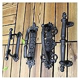 paritariny Push-Zuggriff, Europäischer Retro Gartenguss Gusseisen Patio Kunsttürgriffe Dekoration Wanddekoration Scheune Tür Ziehen Raumzubehör (Color : 6024-S)