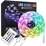 SUPYINI LED Strips Lights, 5M Led Colour Changing Light Strips with Remote,Safety Low Volte Power Adapter, 150 pcs Bright RGB SMD 5050 LEDs for Bar,Home,Party D