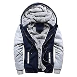 BIBOKAOKE Herren Sportjacke für Radfahren Laufen Bergsteigen Oberteile mit Kapuze Thermojacke Fleece Warme Schneefeldjacke Vintage Softshelljacke Winddicht Trekkingjacke Skijacke Steppjack