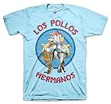 Breaking Bad Offizielles Lizenzprodukt Los Pollos Hermanos T-Shirt (SkyBlau), M