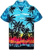 V.H.O. Funky Hawaiihemd, Kurzarm, Beach, türkis, L