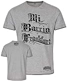 Mi Barrio, Frankfurt, 069, Herren T-Shirt, in grau, rot, weiß (Grau, M)