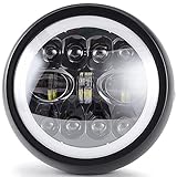 GEUKO 7.5' Motorrad-Led-Scheinwerfer Für Harley Sportster Cafer Racer Chopper Bobber Mit Halo Angel Eye Drl Lichter Für Honda Suzuk