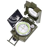 ARINO Kompass Linseatischer Kompass Professioneller Peilkompass Militär- Wanderkompass mit Leuchtziffern für Expeditionen Camping Wandern Outdoor Sport Backpacker XL mit S