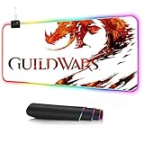Game Guild Wars 2 Mauspad Gaming Mauspad Led Gross Übergroße Glowing Led Extended Mouse Pad rutschfeste Gummibasis Computer Keyboard Pad Matte XXL (300x800mm)