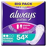Always Dailies Slipeinlagen Damen Flexistyle Normal Fresh (54 Einlagen), Giga Pack, Mit Dezentem Duft, Passend Für Alle Slip