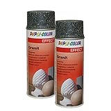 2X DUPLI-Color Granit Spray Grey INNEN AUSSEN Schutz WETTERFEST METTAL Glas 200ML