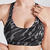 QND,Bustier,Sexy Sport BH Top für Fitness Frauen Push Up Cross Straps Running Gym Femme Wear Gepolsterte Unterwäsche Crop Tops Damen,Schwarz,S