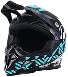 Actionbikes Motors Kinder Cross Helm Hornet ECE 22/05 Norm - Straßenzulassung - Motocross - Crosshelm - Downhill - Fullface (Dunkelblau, XS 53-54 cm)