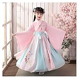 Hanfu Super Fairy Chinesischer Stil Tang-Anzug Mädchen Sommer Antike Prinzessin Kostüm Kleid (Farbe: Stil K, Größe: 120 cm)