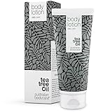 Teebaumöl Body Lotion 200 ml | Vegan | Teebaumöl Körperlotion für Männer & Frauen bei Unreiner & Trockener Haut, Pickeln, Juckreiz, Schweißgeruch | Auch zur Pflege bei Pilzinfektionen, Ring