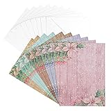 Ideen mit Herz Grußkarten-Set mit Umschlägen | 10 Motiv-Karten | blanko | bunt | neutral | Ideal für Glückwünsche zum Geburtstag, Hochzeit, UVM. | Din B6 (Holzpaneele Winterzeit)