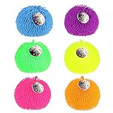 Toi-Toys Pufferball-Set, Stressball Fransenbälle Anti-Stressball bunt Ø ca. 23 cm (6er Set)